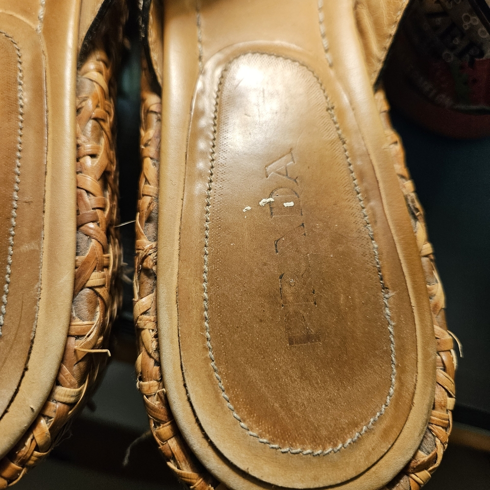 Prada Brown Woven Espadrille Sandals - Picture 7 of 10